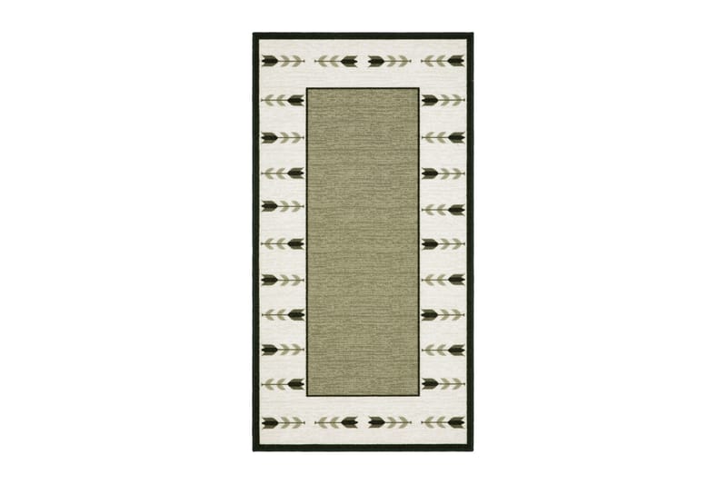 Tulpan Flatvevd Teppe 80x150 cm, Grønn