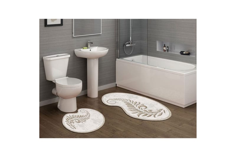 Badenaromsmattesett (2 deler) Elevate Krem - Cremehvit - Tekstiler - Tepper & Matter - Baderomsmatte