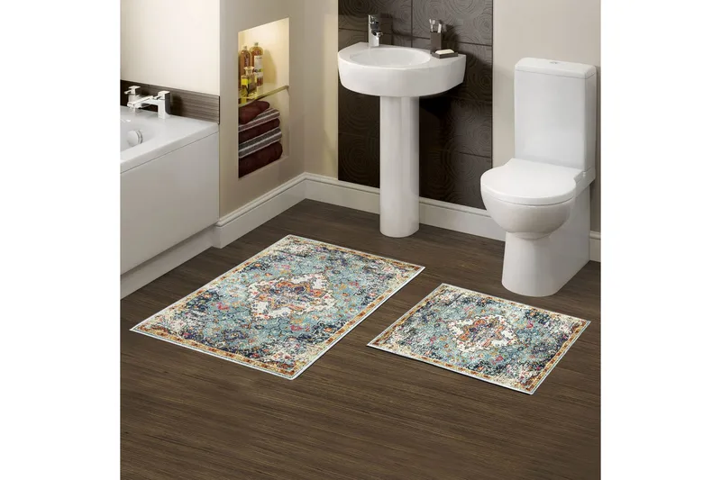 Badenaromsmattesett (2 deler) Masafumie Flerfarget - Multifarget - Tekstiler - Tepper & Matter - Baderomsmatte