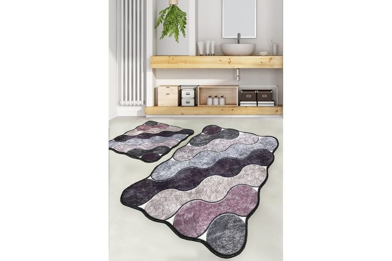 Badenaromsmattesett (2 deler) Sirkel Lilla / Grå / Lyseblå, Lilla / Grå / Lyseblå