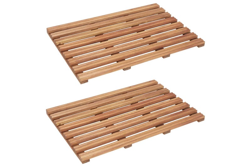Badematter 2 stk heltre akasie 56x37 cm - Tekstiler - Tepper & Matter - Baderomsmatte