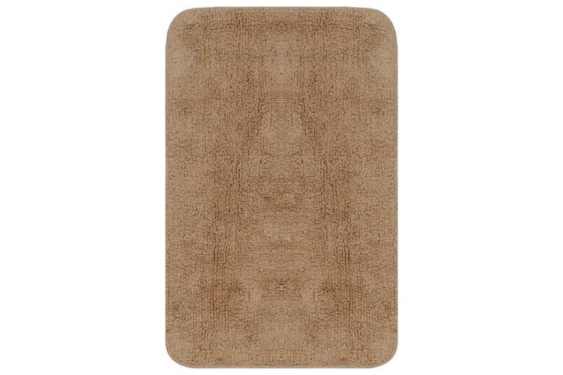 Baderomsmattesett 2 stk stoff beige - Baderomsmatte