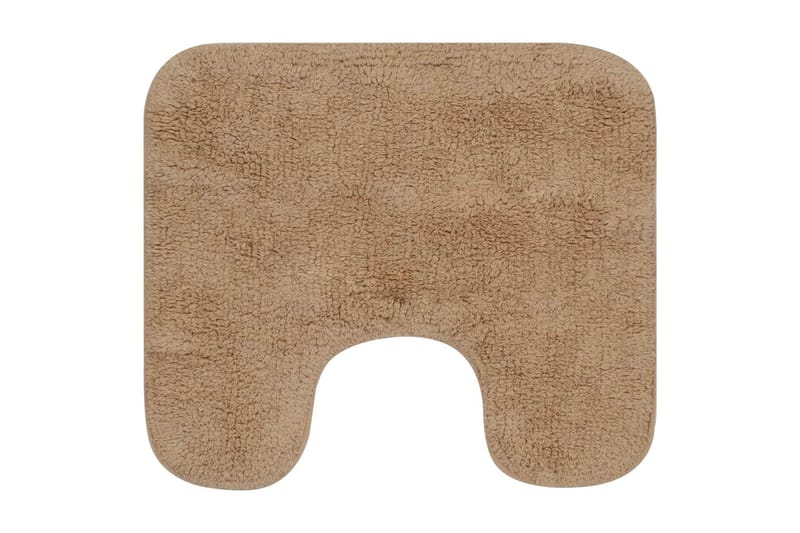 Baderomsmattesett 2 stk stoff beige - Baderomsmatte