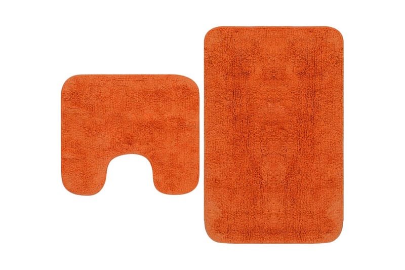 Baderomsmattesett 2 stk stoff oransje - Tekstiler - Tepper & Matter - Baderomsmatte