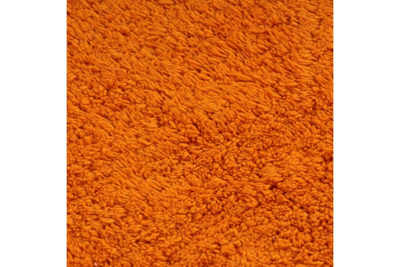 Baderomsmattesett 2 stk stoff oransje - Baderomsmatte