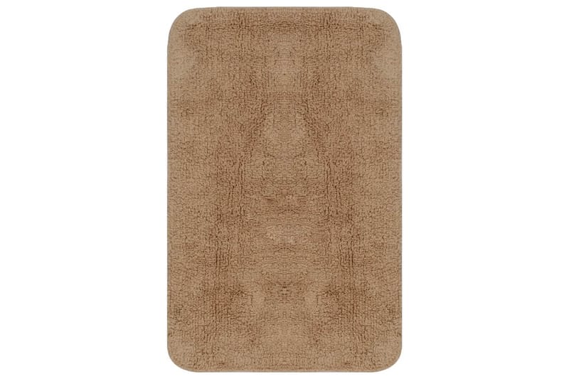 Baderomsmattesett 3 stk stoff beige - Tekstiler - Tepper & Matter - Baderomsmatte