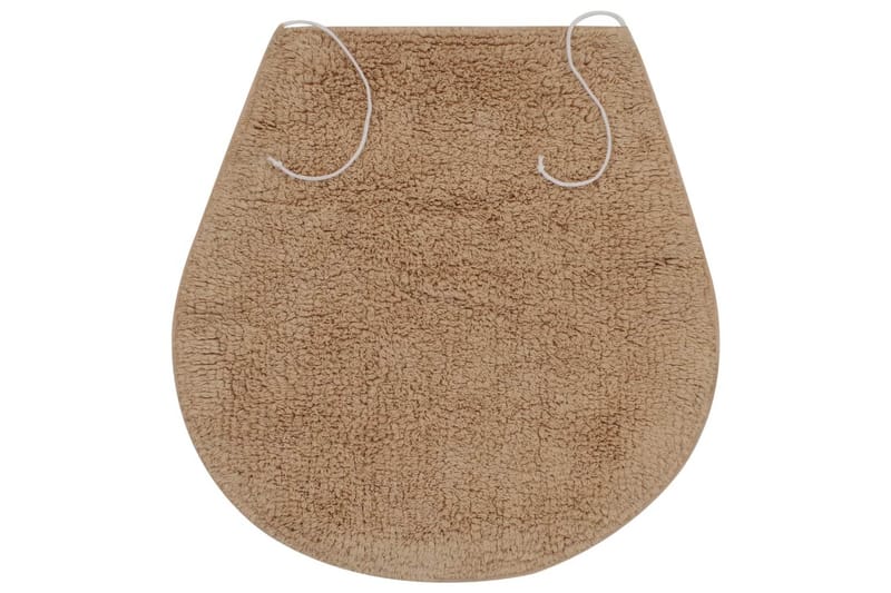 Baderomsmattesett 3 stk stoff beige - Tekstiler - Tepper & Matter - Baderomsmatte