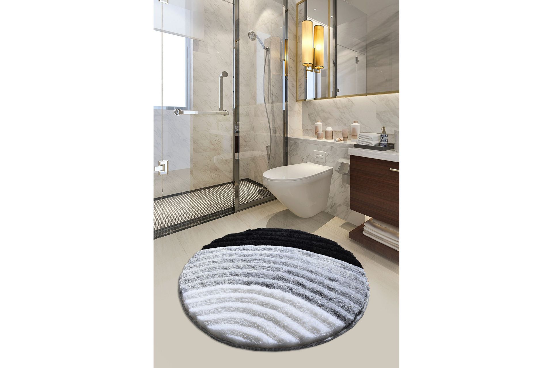 Chilai Home Badematte 90 Rund - Multi - Tekstiler - Tepper & Matter - Baderomsmatte