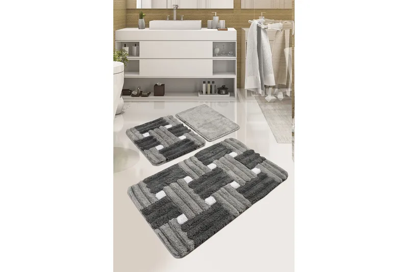 Chilai Home Badematte Sett med 3 - Multi - Tekstiler - Tepper & Matter - Baderomsmatte