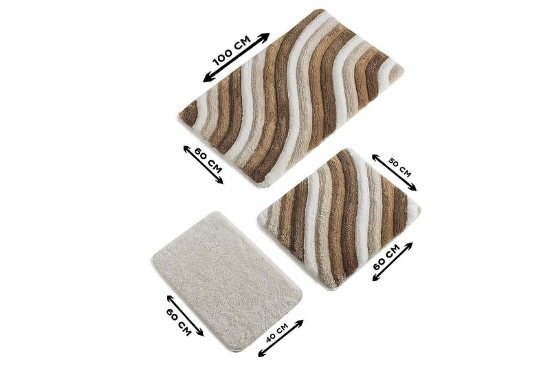 Chilai Home Badematte Sett med 3 - Multi - Tekstiler - Tepper & Matter - Baderomsmatte