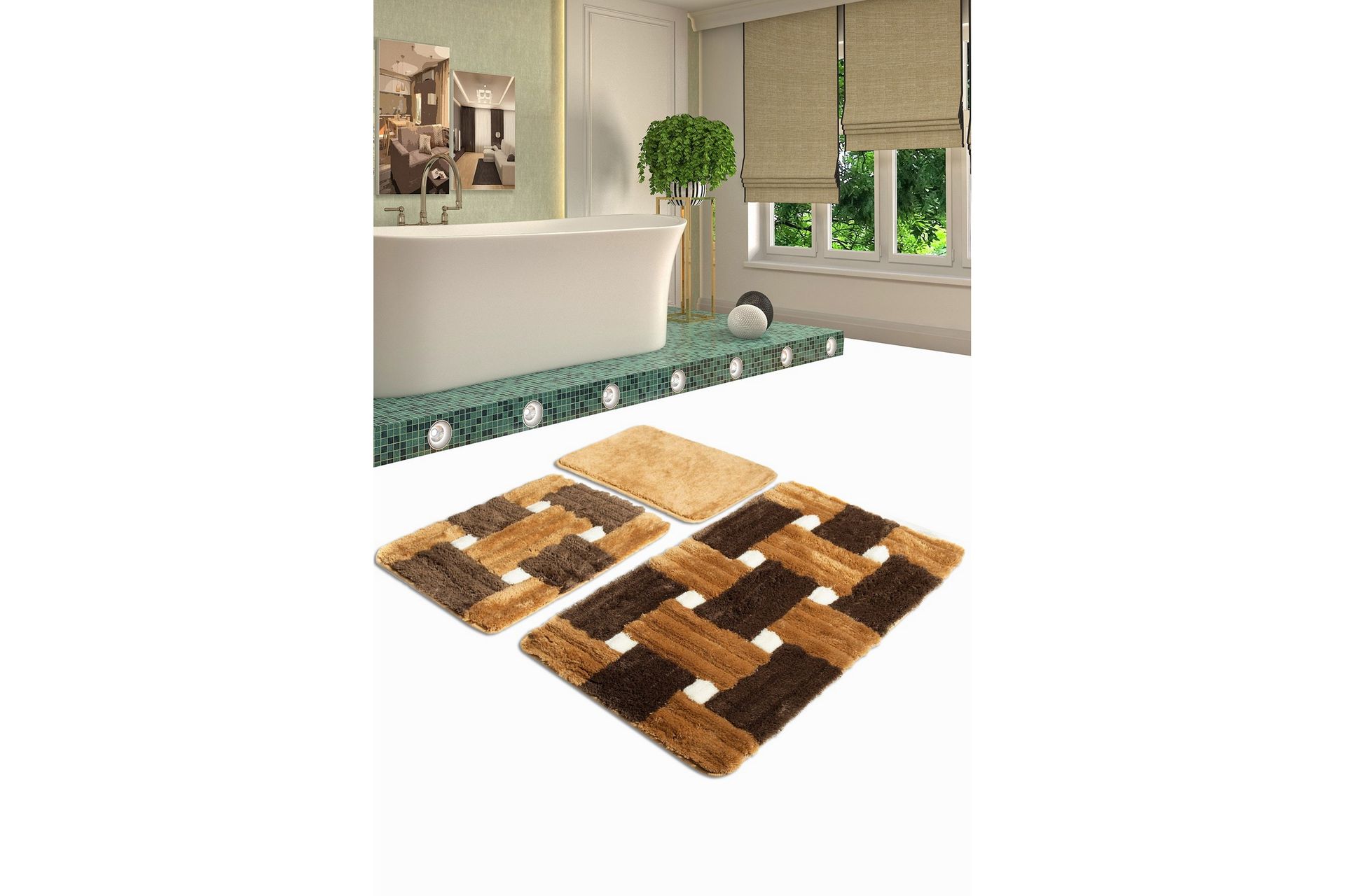 Chilai Home Badematte Sett med 3 - Multi - Tekstiler - Tepper & Matter - Baderomsmatte