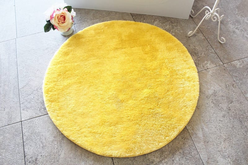 Chilai Home by Alessia Badematte 90 Rund - Gul - Tekstiler - Tepper & Matter - Baderomsmatte