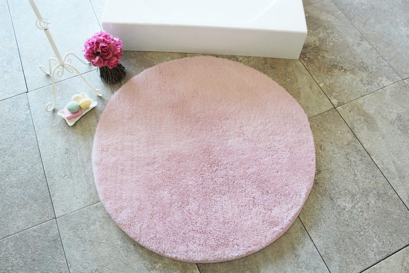 Chilai Home by Alessia Badematte 90 Rund - Ljusrosa - Tekstiler - Tepper & Matter - Baderomsmatte