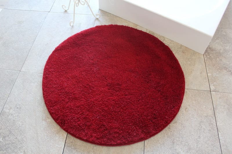 Chilai Home by Alessia Badematte 90 Rund - Rød - Tekstiler - Tepper & Matter - Baderomsmatte