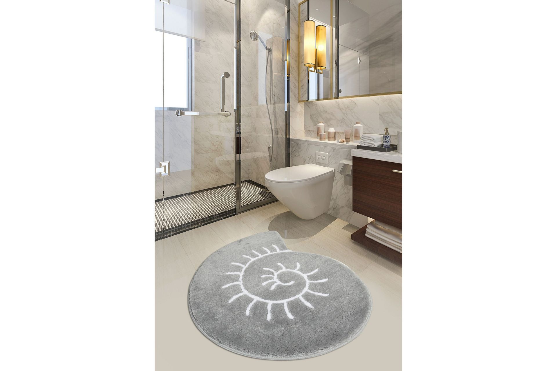 Chilai Home by Alessia Badematte 90x90 - Multi - Tekstiler - Tepper & Matter - Baderomsmatte