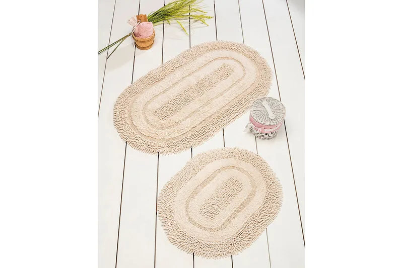 Chilai Home by Alessia Badematte Sett med 2 - Sand - Tekstiler - Tepper & Matter - Baderomsmatte