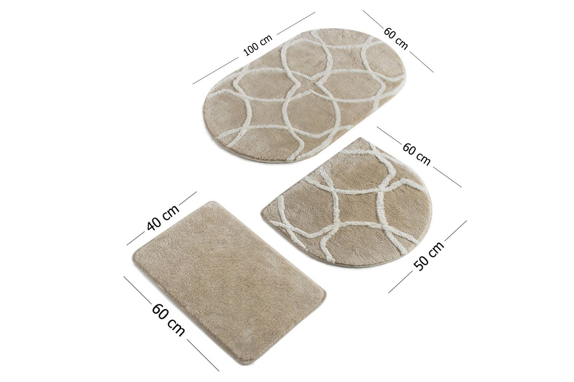Chilai Home by Alessia Badematte Sett med 3 - Multi - Tekstiler - Tepper & Matter - Baderomsmatte