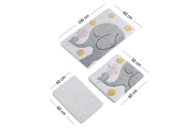 Chilai Home by Alessia Badematte Sett med 3 - Multi - Tekstiler - Tepper & Matter - Baderomsmatte