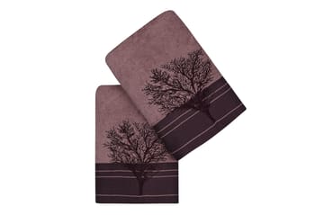 Hobby Håndkle 50x90 cm 2-pk - Vinrød/Brun - Tekstiler - Tepper & Matter - Baderomsmatte