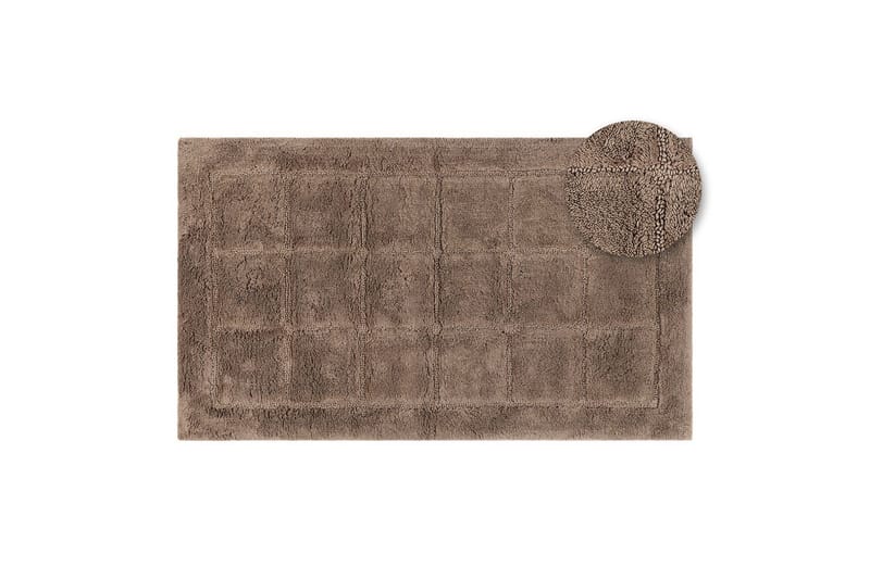 Baderomsmatte Kvadrat - 70x120 cm, Mørk Lin - Tekstiler - Tepper & Matter - Baderomsmatte