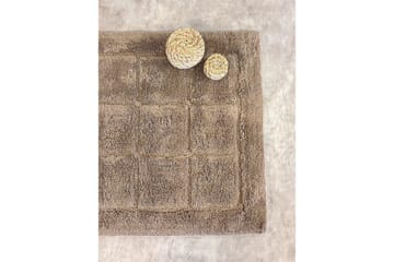 Baderomsmatte Kvadrat - 70x120 cm, Mørk Lin - Tekstiler - Tepper & Matter - Baderomsmatte