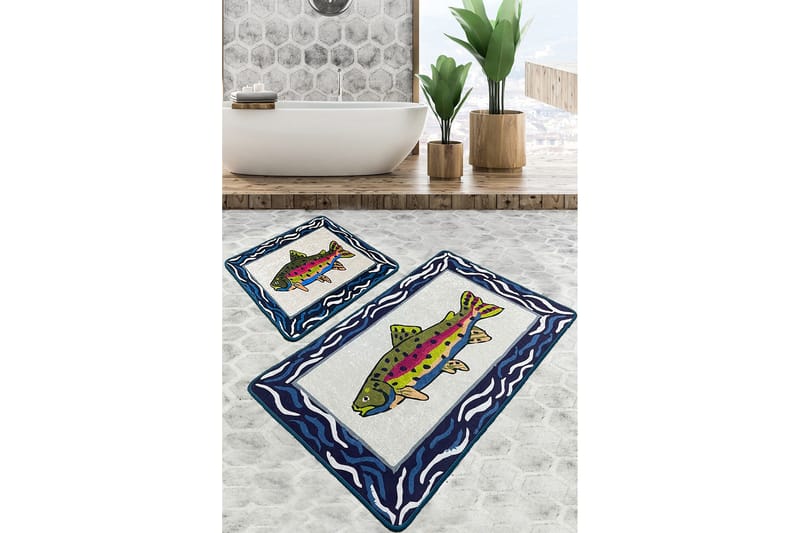 Navi Baderomsmatte 60x100 cm Rektangulær, Flerfarget