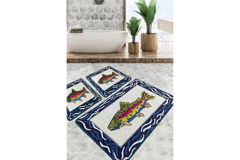 Navi Baderomsmatte 60x100 cm Rektangulær, Flerfarget