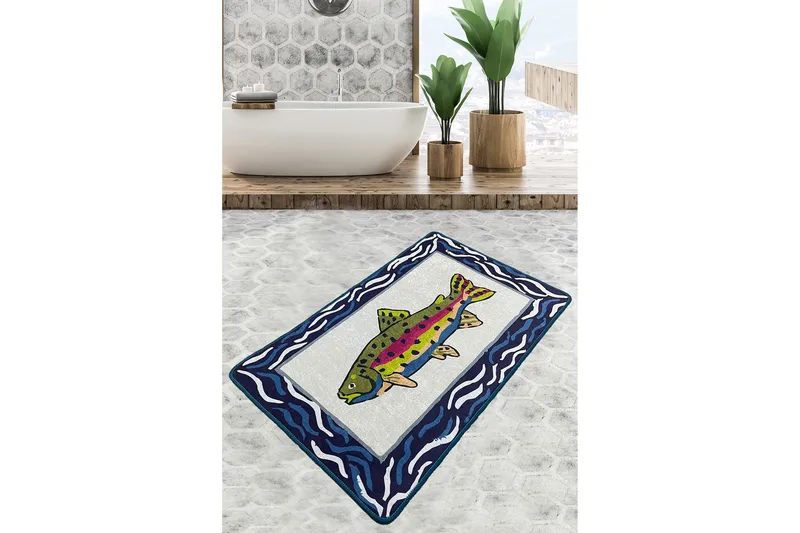 Navi Baderomsmatte 70x120 cm Rektangulær, Flerfarget