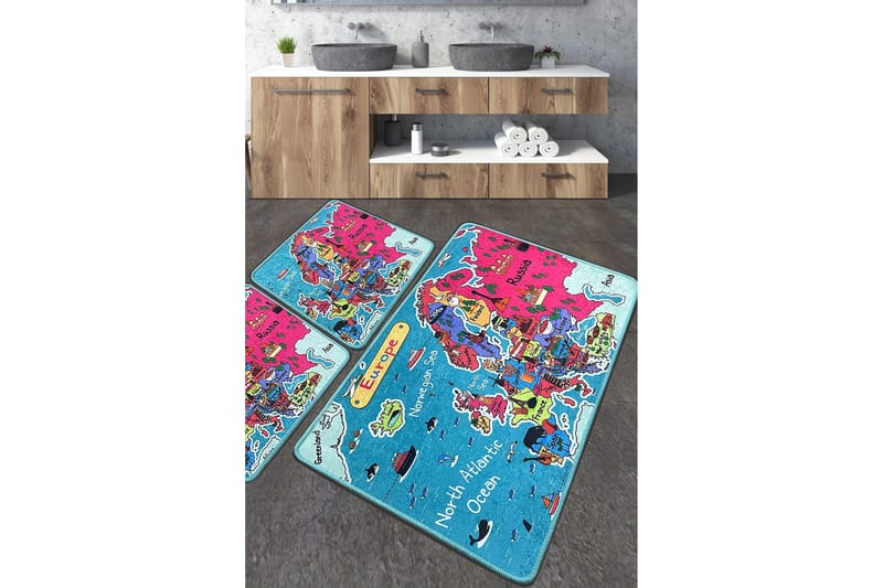 Navjoot Baderomsmatte 60x100 cm Rektangulær, Flerfarget