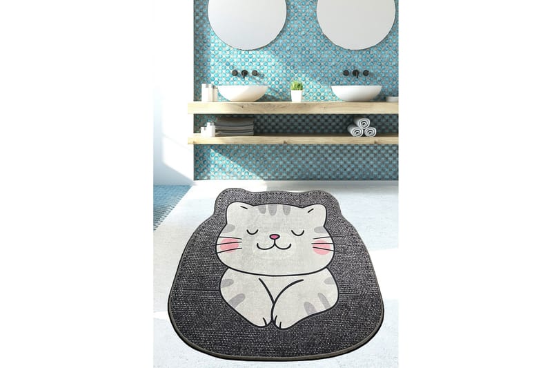 Navnit Baderomsmatte 80x80 cm Rektangulær, Grå