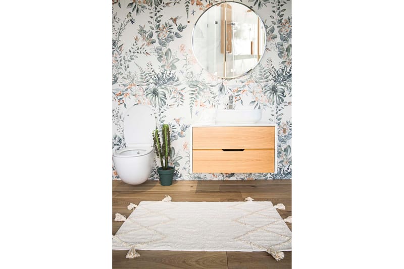 Nehal Baderomsmatte 60x90 cm Rektangulær, Creme