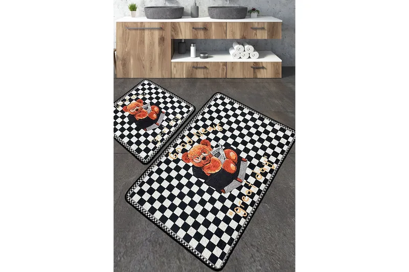 Nibha Baderomsmatte 60x100 cm Rektangulær, Flerfarget