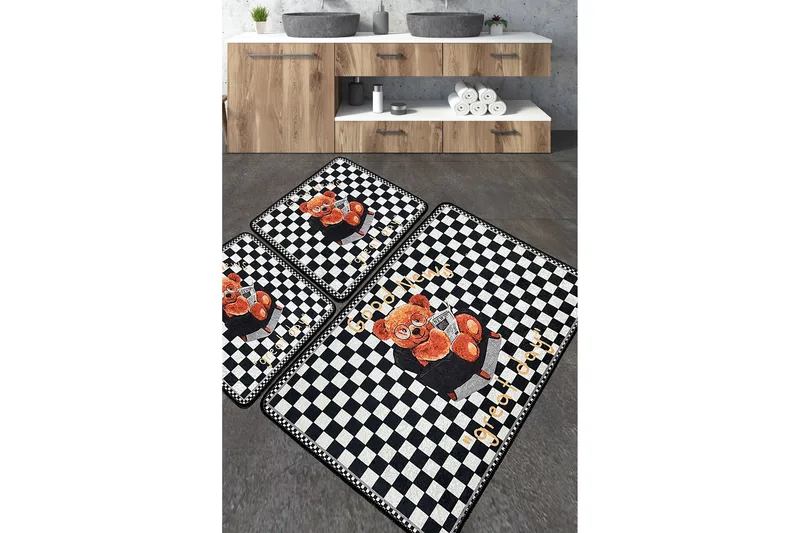 Nibha Baderomsmatte 60x100 cm Rektangulær, Flerfarget