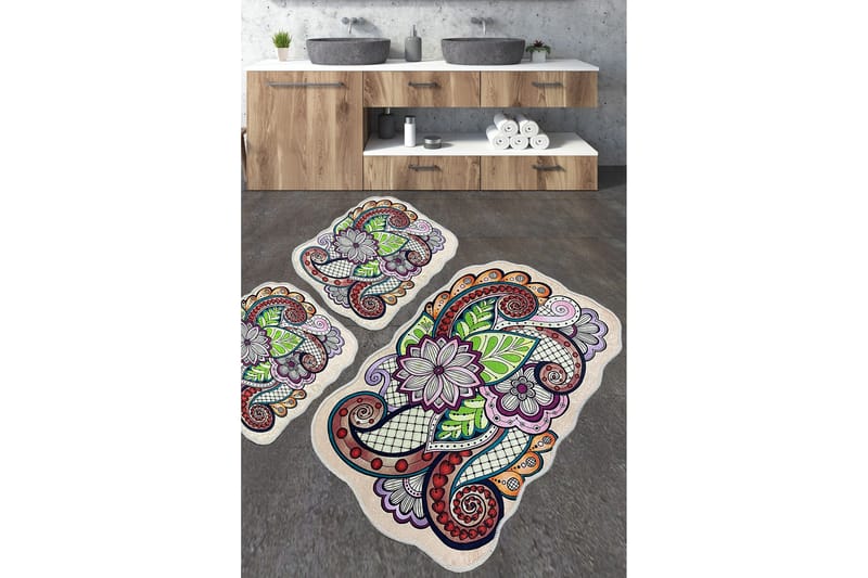 Nibo Baderomsmatte 60x100 cm Rektangulær, Flerfarget