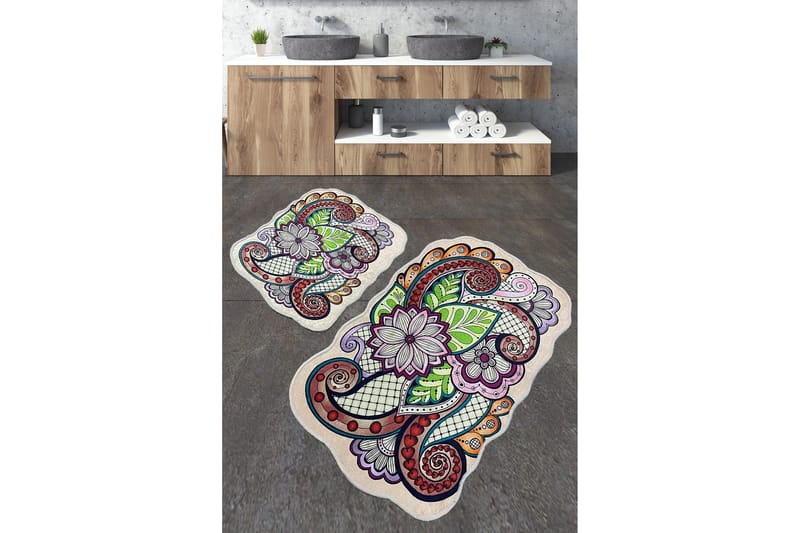 Nibo Baderomsmatte 60x100 cm Rektangulær, Flerfarget