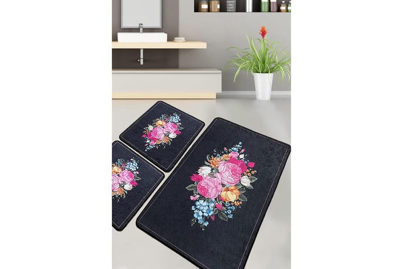 Nichatar Baderomsmatte 60x100 cm Rektangulær, Flerfarget