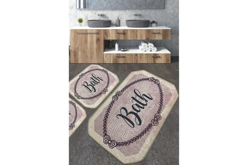 Nikawiy Baderomsmatte 60x100 cm Rektangulær, Flerfarget