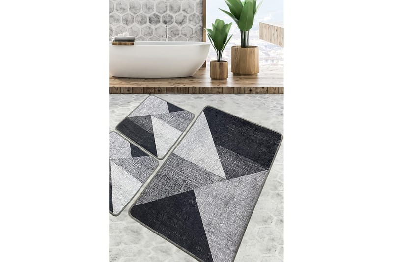 Nikil Baderomsmatte 60x100 cm Rektangulær - Grå - Tekstiler - Tepper & Matter - Baderomsmatte