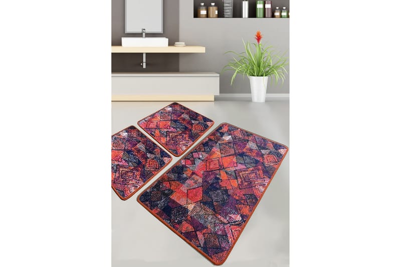 Nilam Baderomsmatte 60x100 cm Rektangulær, Flerfarget