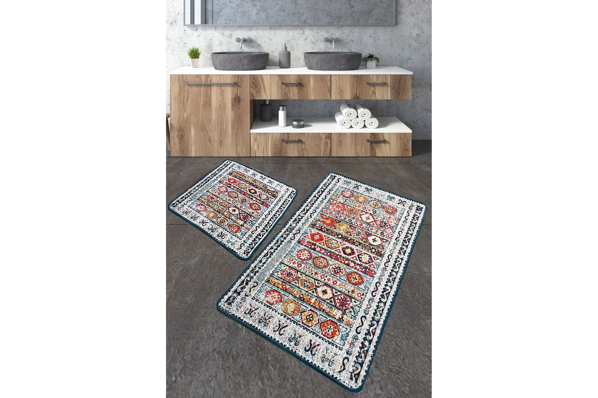 Nini Baderomsmatte 60x100 cm Rektangulær - Flerfarget - Tekstiler - Tepper & Matter - Baderomsmatte
