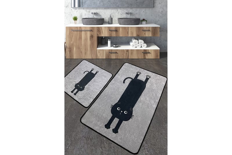 Nintai Baderomsmatte 60x100 cm Rektangulær - Grå - Tekstiler - Tepper & Matter - Baderomsmatte