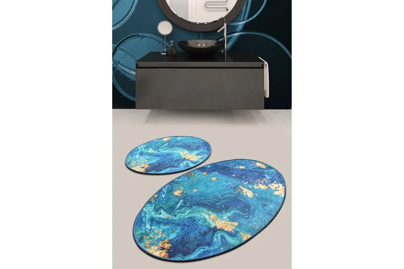 Niyanna Badematte 2-pk - Flerfarget - Tekstiler - Tepper & Matter - Baderomsmatte