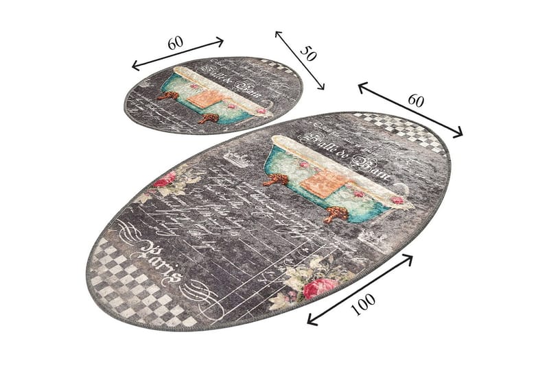 Niyanna Badematte 2-pk - Flerfarget - Tekstiler - Tepper & Matter - Baderomsmatte