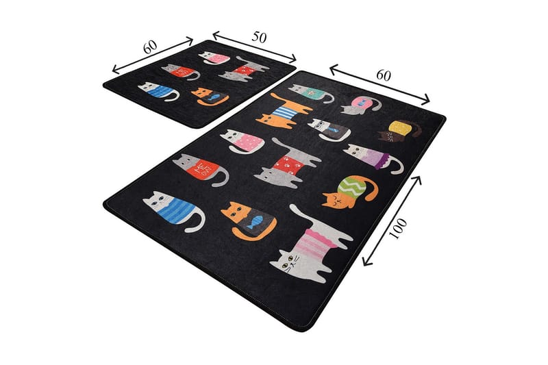 Niyanna Badematte 2-pk - Flerfarget - Tekstiler - Tepper & Matter - Baderomsmatte