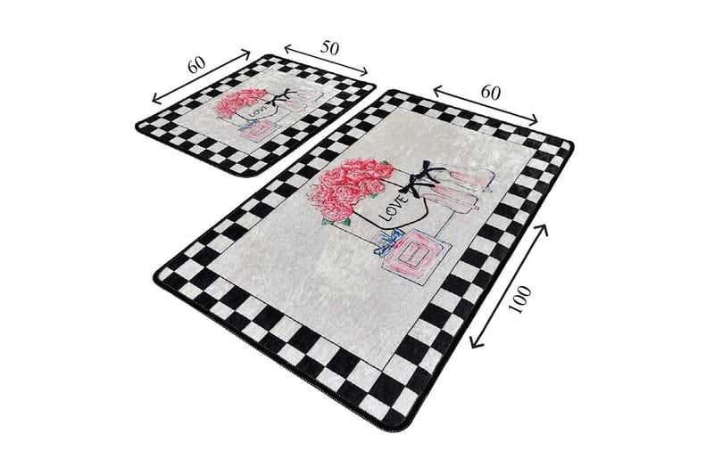 Niyanna Badematte 2-pk - Flerfarget - Tekstiler - Tepper & Matter - Baderomsmatte