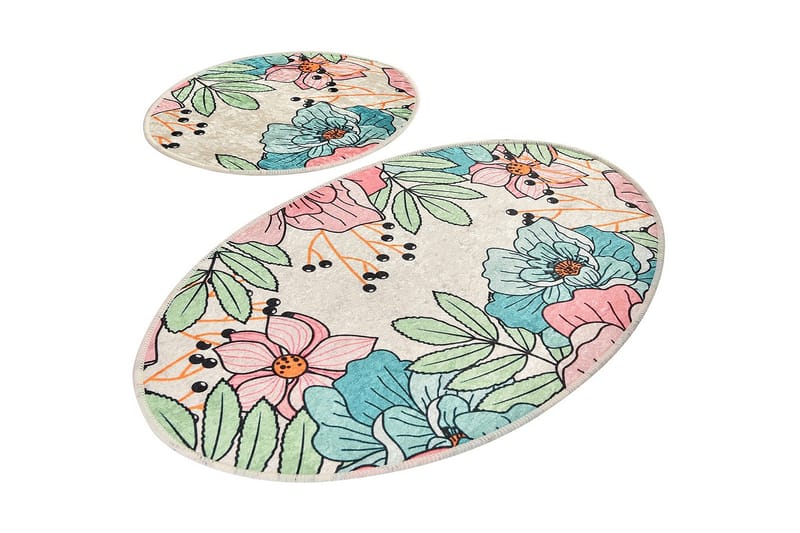 Niyanna Badematte 2-pk - Flerfarget - Tekstiler - Tepper & Matter - Baderomsmatte