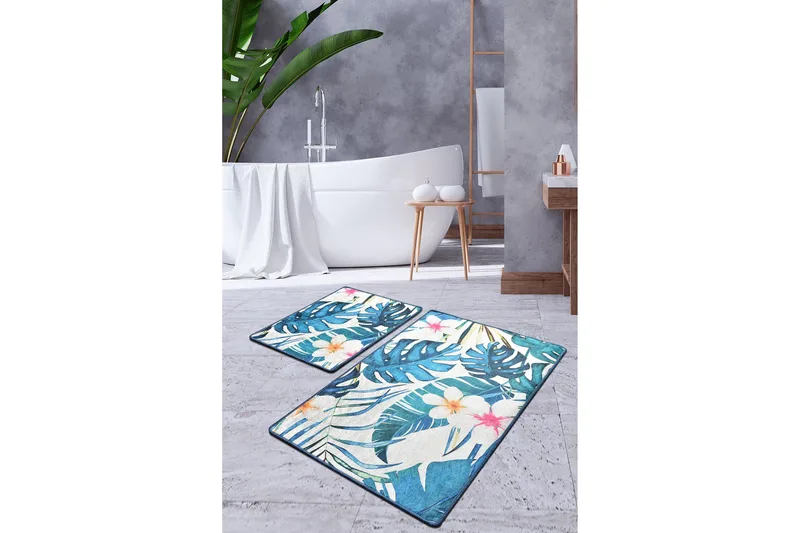 Niyanna Badematte 2-pk - Flerfarget - Tekstiler - Tepper & Matter - Baderomsmatte