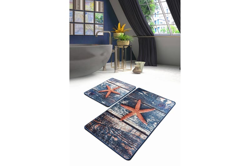 Niyanna Badematte 2-pk - Flerfarget - Tekstiler - Tepper & Matter - Baderomsmatte