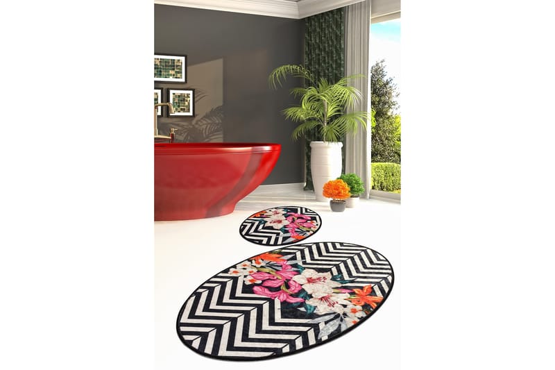 Niyanna Badematte 2-pk - Flerfarget - Tekstiler - Tepper & Matter - Baderomsmatte