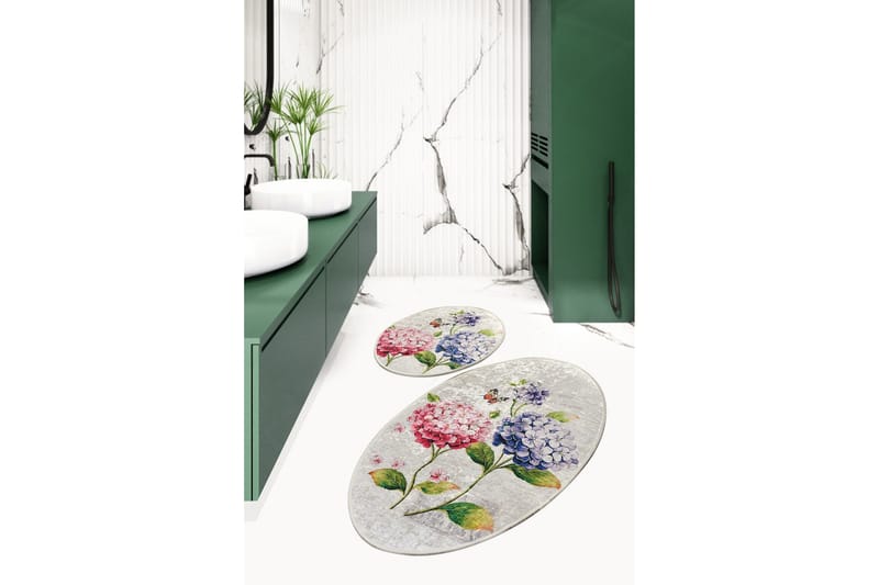 Niyanna Badematte 2-pk - Flerfarget - Tekstiler - Tepper & Matter - Baderomsmatte